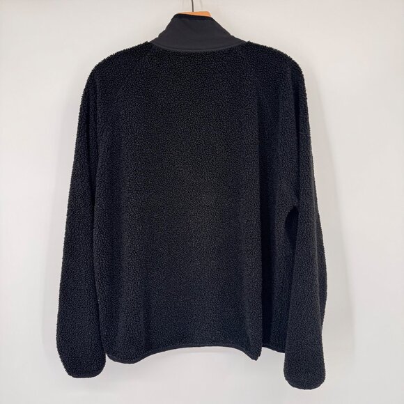 Victorias Secret Pink Black Sherpa Fleece Jacket size large Snap pockets - Picture 11 of 12